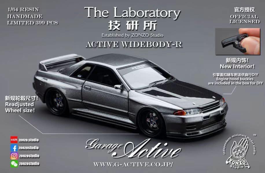 Zonzo The Laboratory 1/64 Active R32 Gunmetal Grey with Carbon