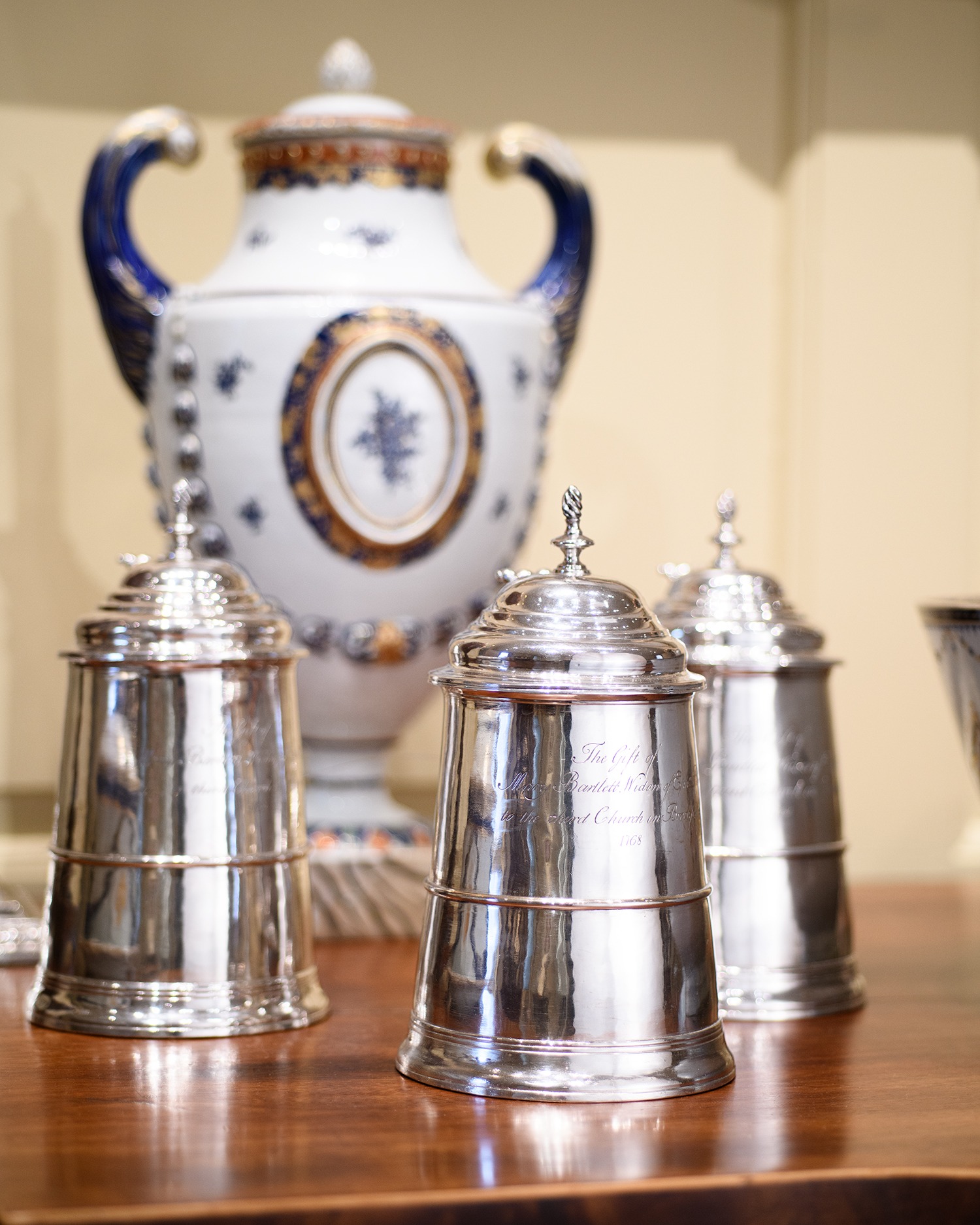 Paul Revere's colonial silver tankards at Winterthur Museum