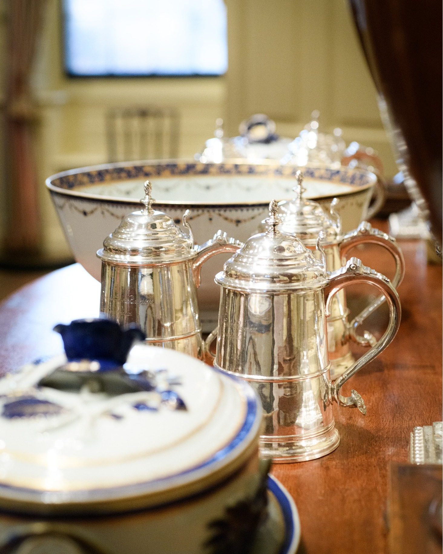 Paul Revere's colonial silver tankards at Winterthur Museum