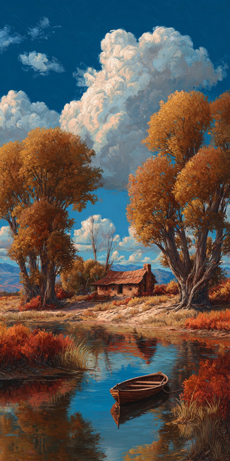 Art - Autumn Haven by the Lake #art #artwork #artoftheday #artlovers # ...