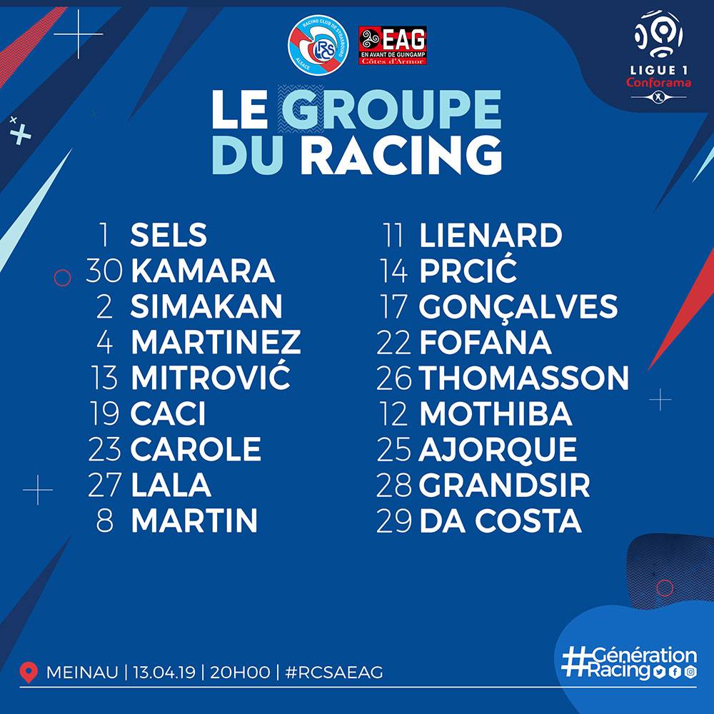 Planète Racing - 👥 Groupe retenu pour affronter Guingamp...