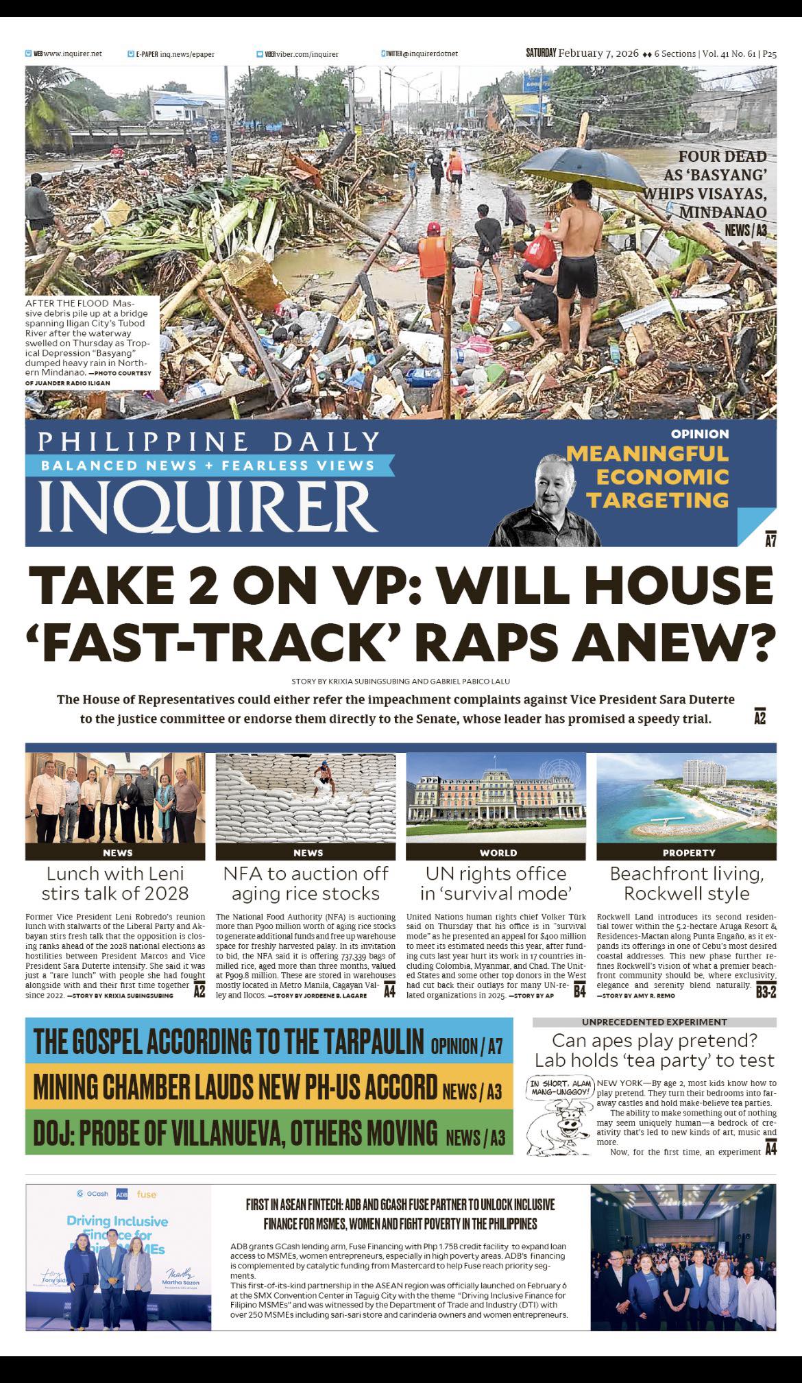 INQUIRER.net - Today's Inquirer front page (February 7,... | Facebook