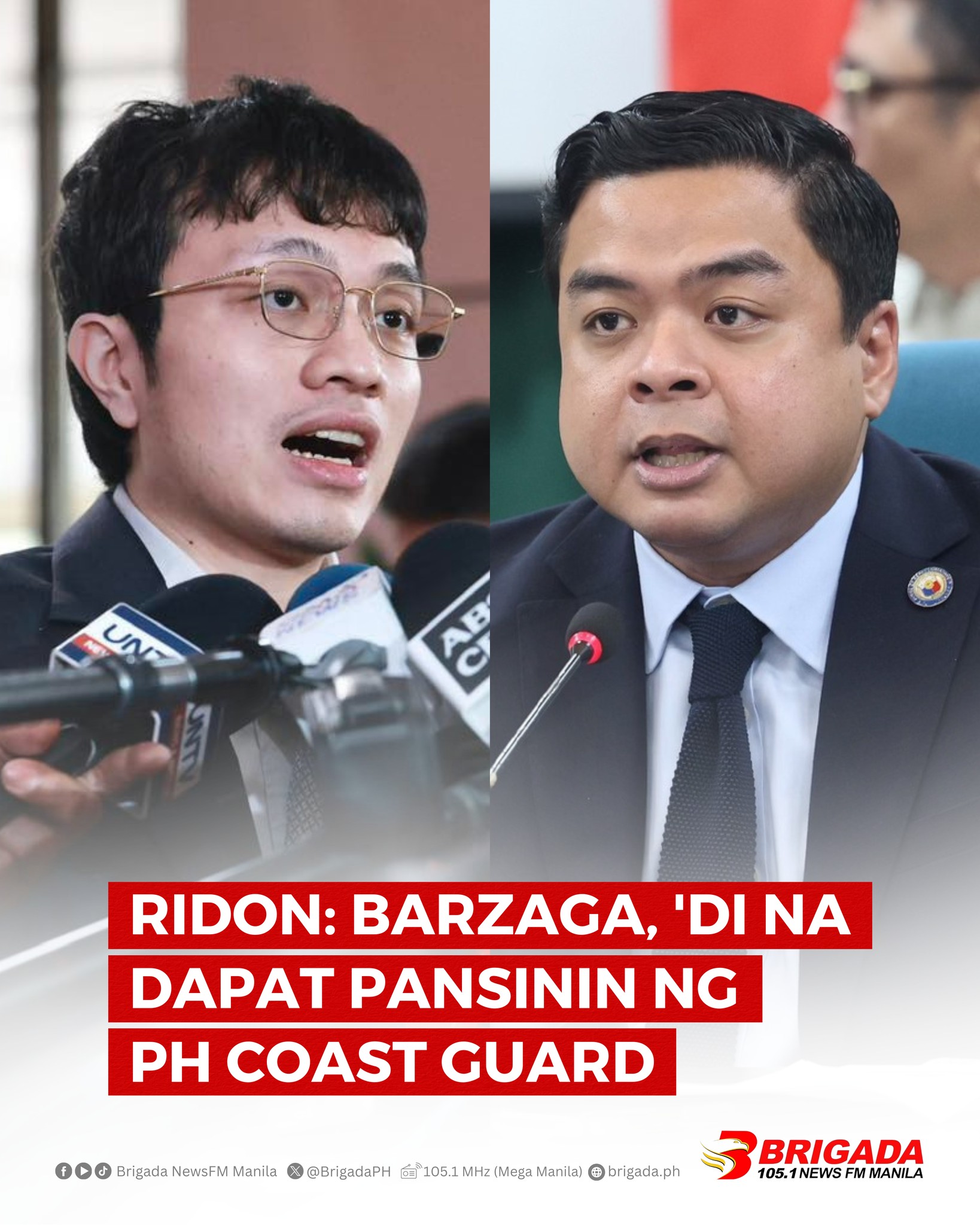 105.1 - Hindi na dapat patulan ng Philippine Coast Guard ang panawagan ...