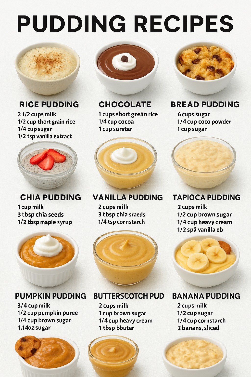 Farm Cooking - Types Of Pudding Recipes | Facebook
