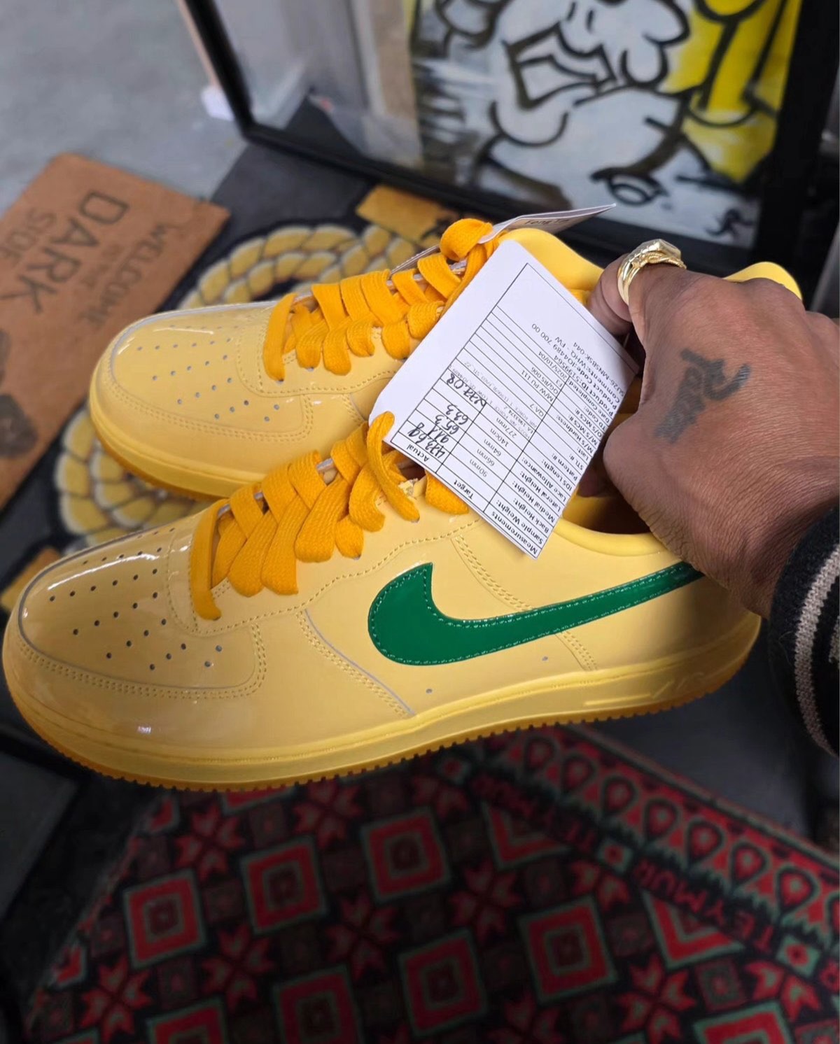 Travis Scott spotted wearing the Nike Air Force 1 Low “Topaz Gold 