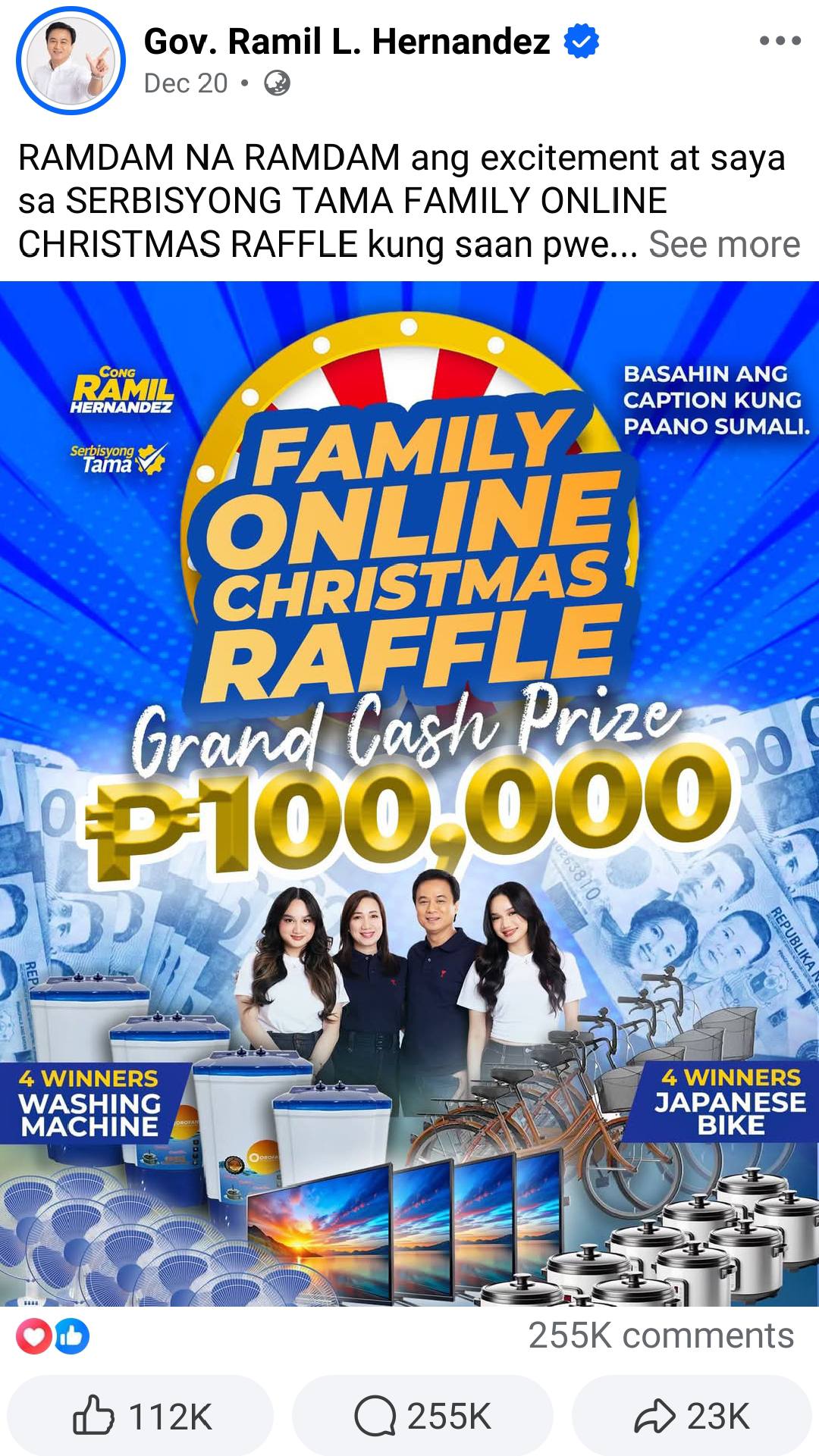 This is it! Sa 255,000 raffle entries... - Aninomous Cabuyao | Facebook
