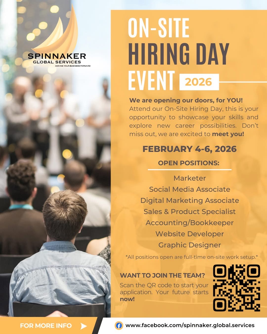 City - 📣SPINNAKER GLOBAL SERVICES ON-SITE HIRING DAY EVENT 2026📣 ️WHAT ...