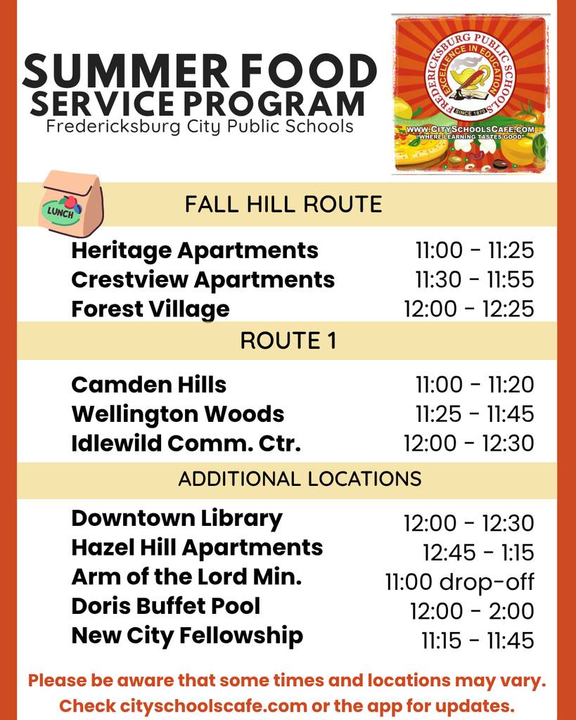 Fredericksburg - 🍽️ FCPS Summer Meals Are Back! Fredericksburg City ...