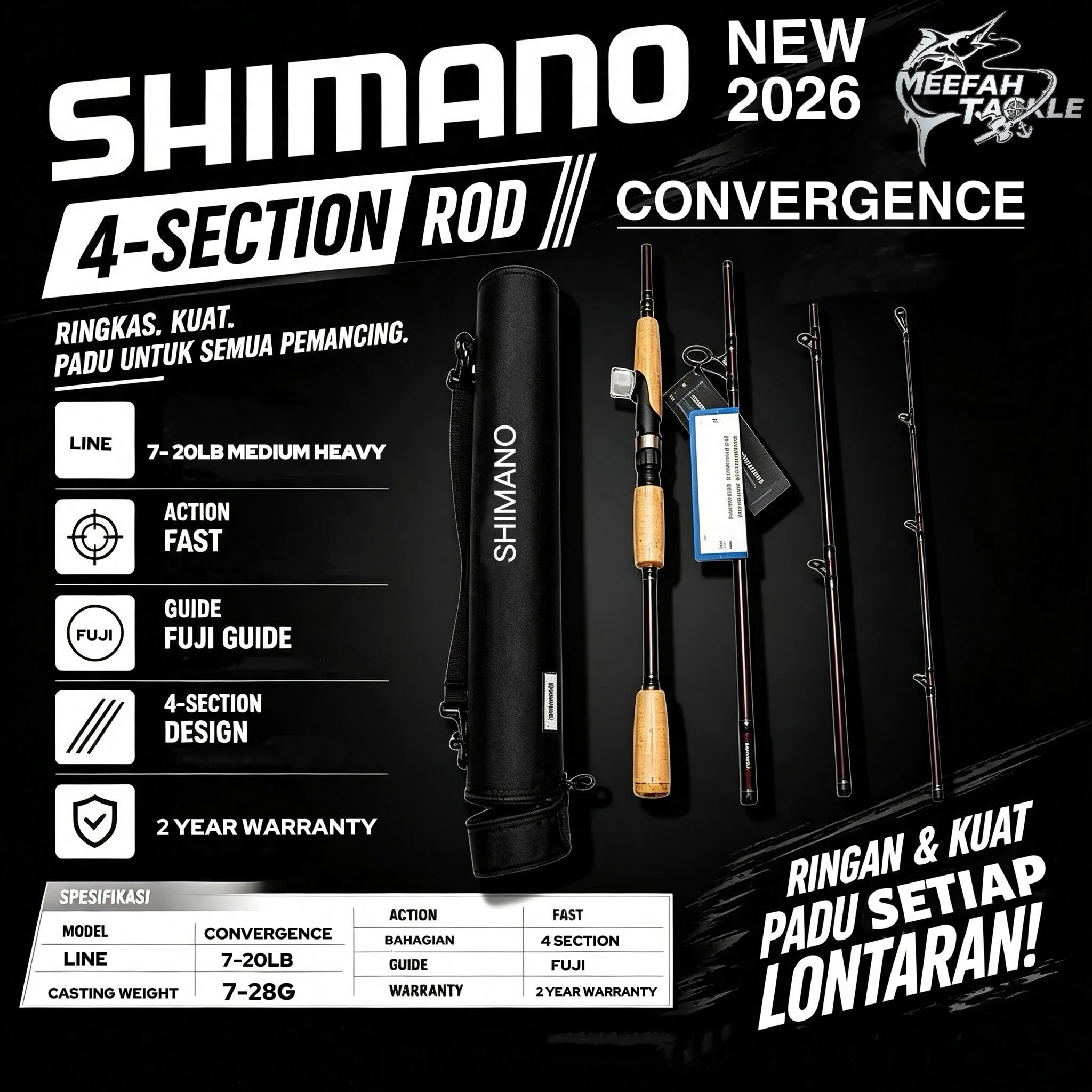 shimano convergence rod warranty CVS70M2C the Convergence D has everything you need in a rod for a successful day on the water. SHIMANO CONVERGENCE 4-SECTION TRAVEL ROD