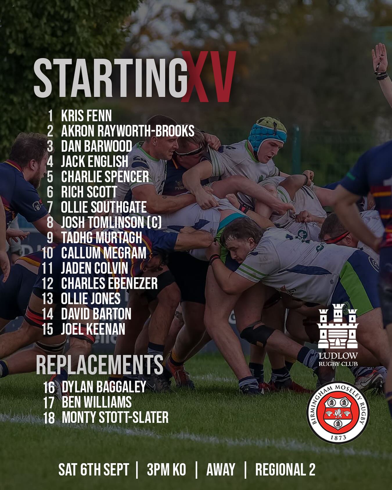 Moseley Oak RFC - TEAM NEWS 🏉 Your MOAK squad as we host Melbourne in ...