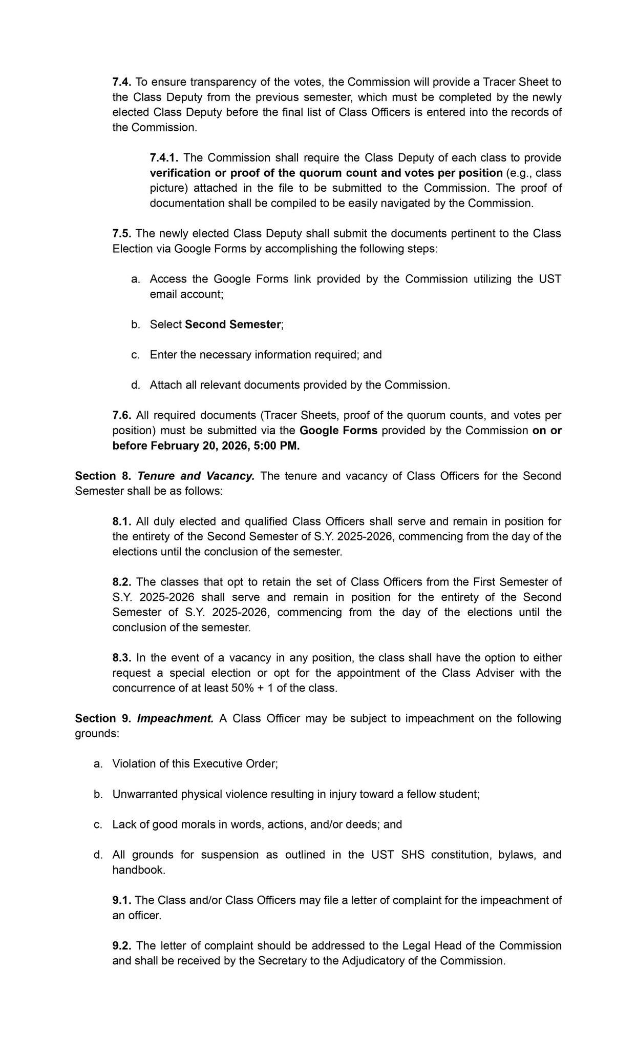 UST SHS Commission on... - UST SHS Commission on Elections