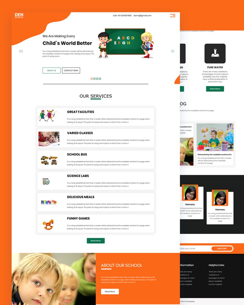HTML Design - Free Children school HTML Template
