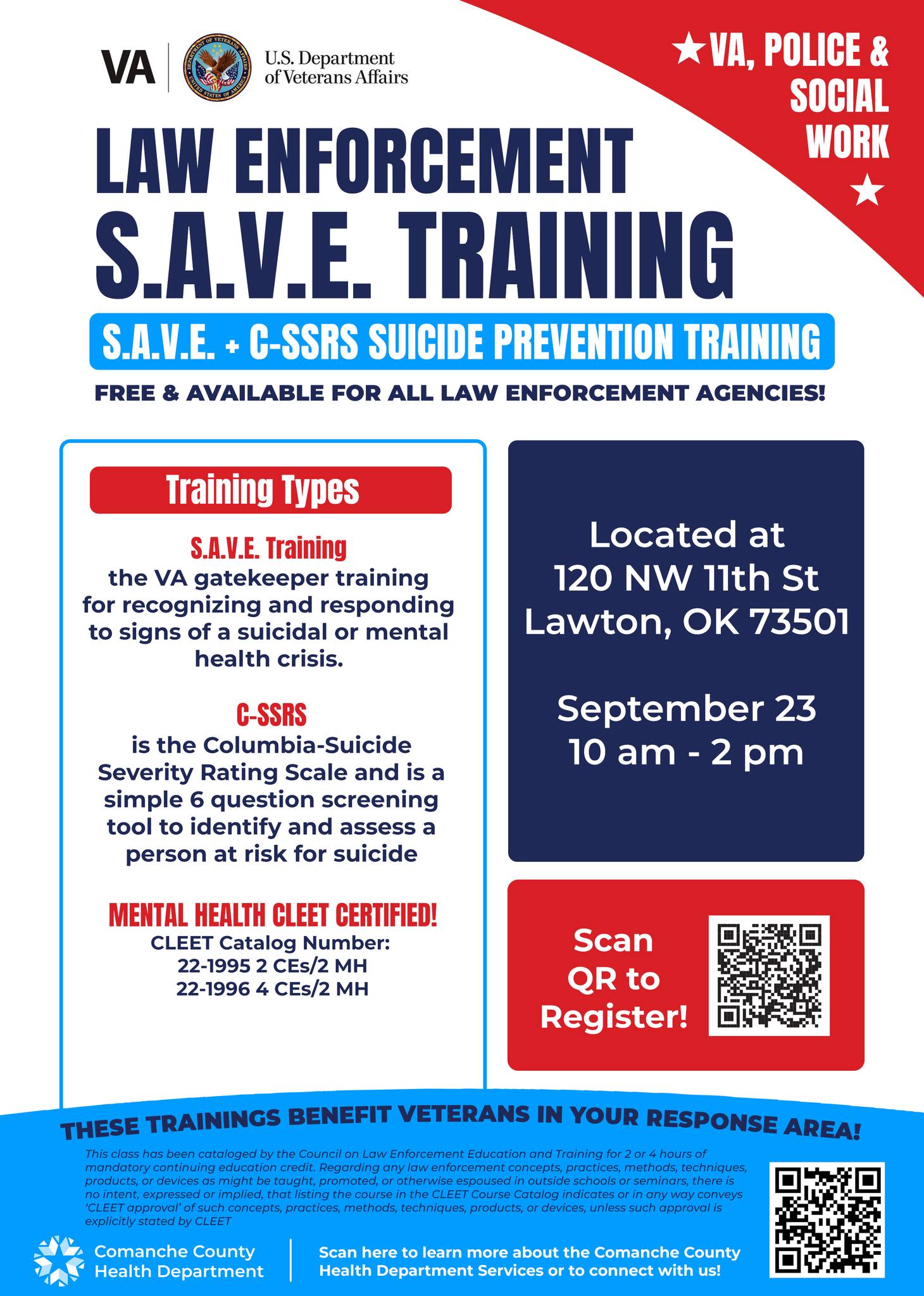S.A.V.E. + C-SSRS Suicide Prevention Training