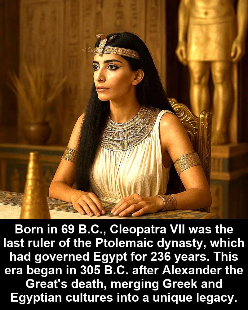 GoodScience - Cleopatra VII, born in 69 B.C., stands as the final ...