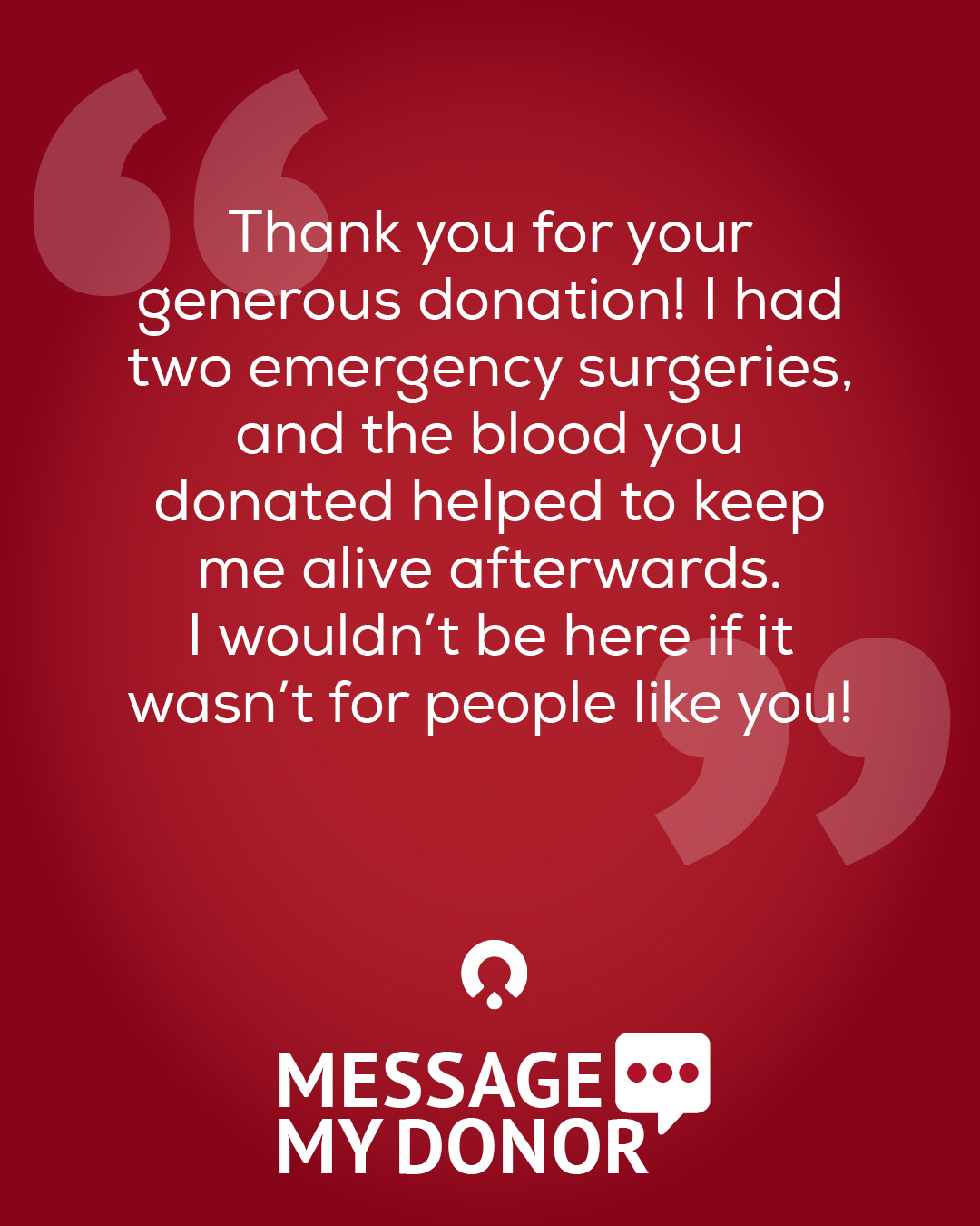 OneBlood - The Message My Donor program anonymously... | Facebook
