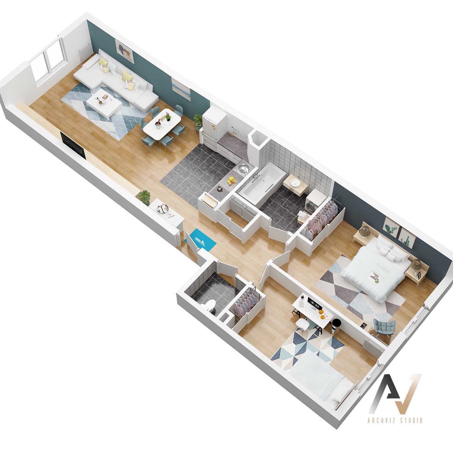 Archvizstudio3D - The pro 3D floor plan - follow your wall...