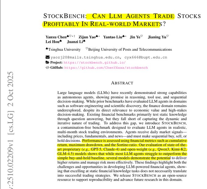 Md Ismail Sojal - Can LLM agents can trade stocks... | Facebook