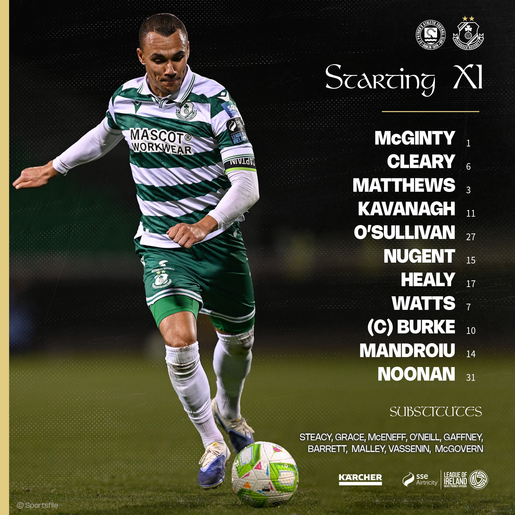 🟢 𝗧𝗘𝗔𝗠 𝗡𝗘𝗪𝗦 🟢 Your Hoops XI to... - Shamrock Rovers F.C. | Facebook