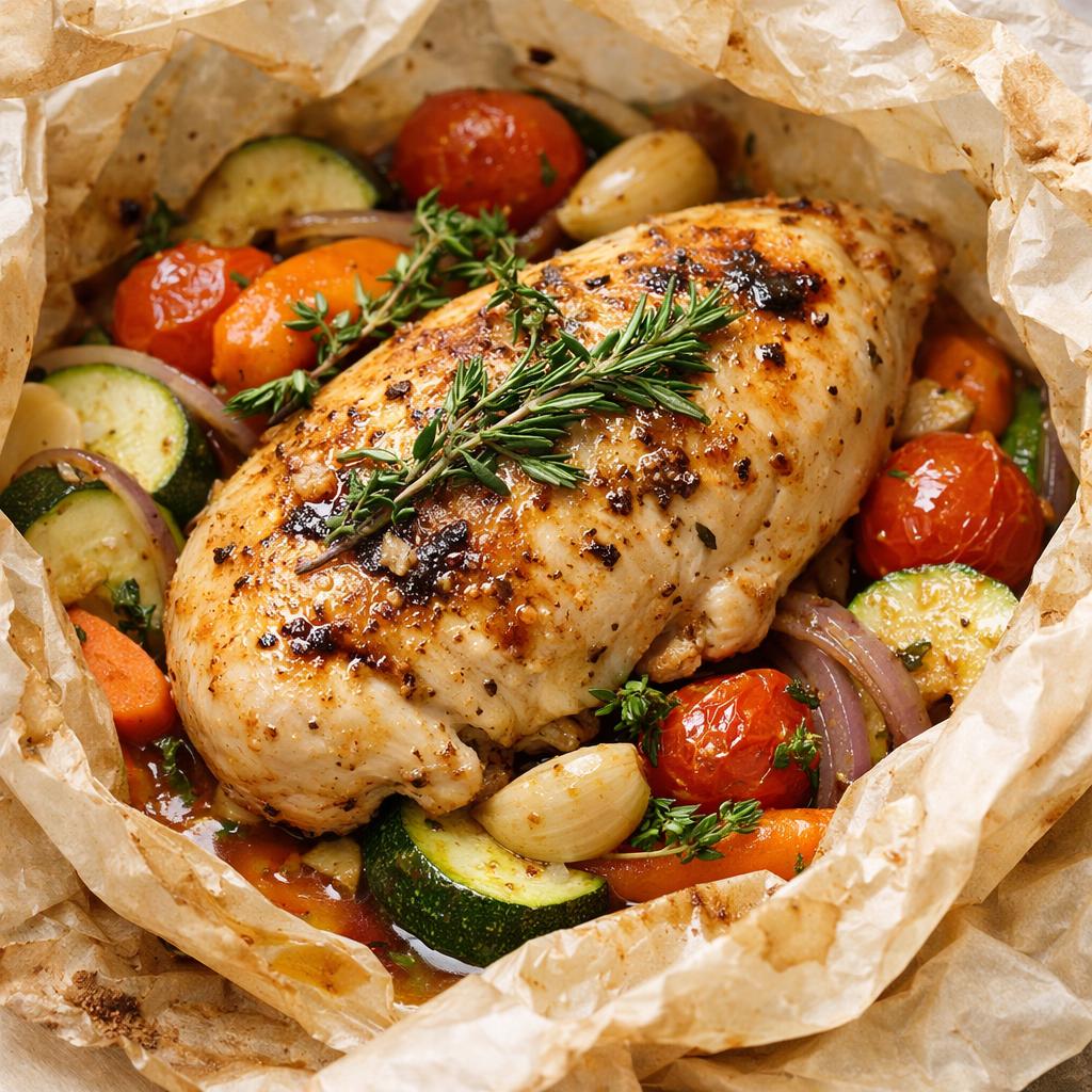 Recette - Papillote de Poulet aux Herbes et Petits Légumes Nombre de ...