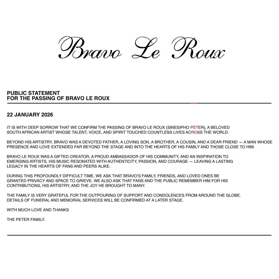 RIP Bravo Le Roux 💔💔💔 Sad... - SA Hip Hop & Amapiano Wave | Facebook