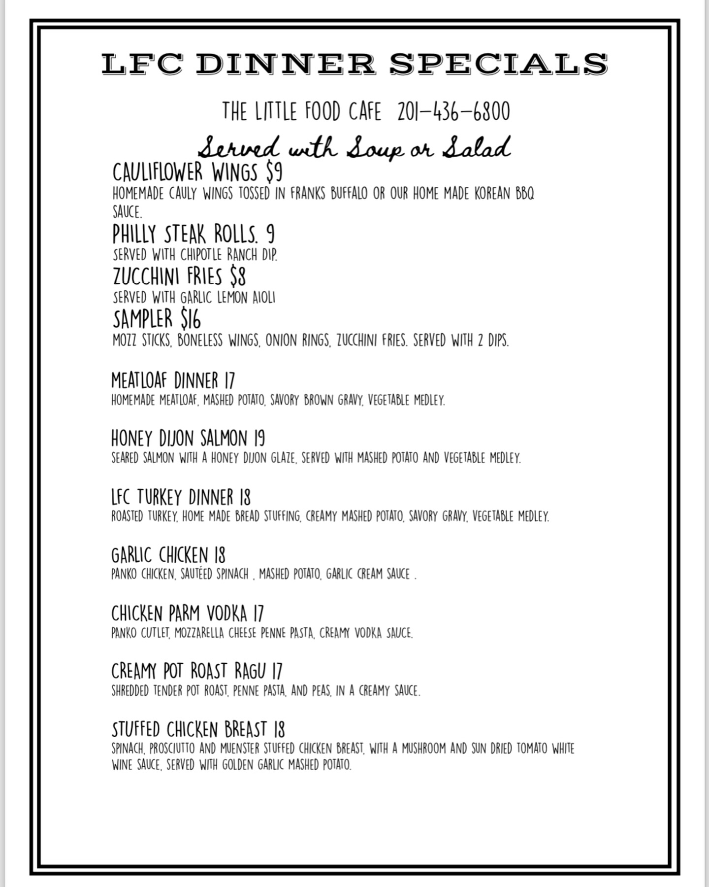 The Little - Introducing our new dinner menu for the week! We’re ...