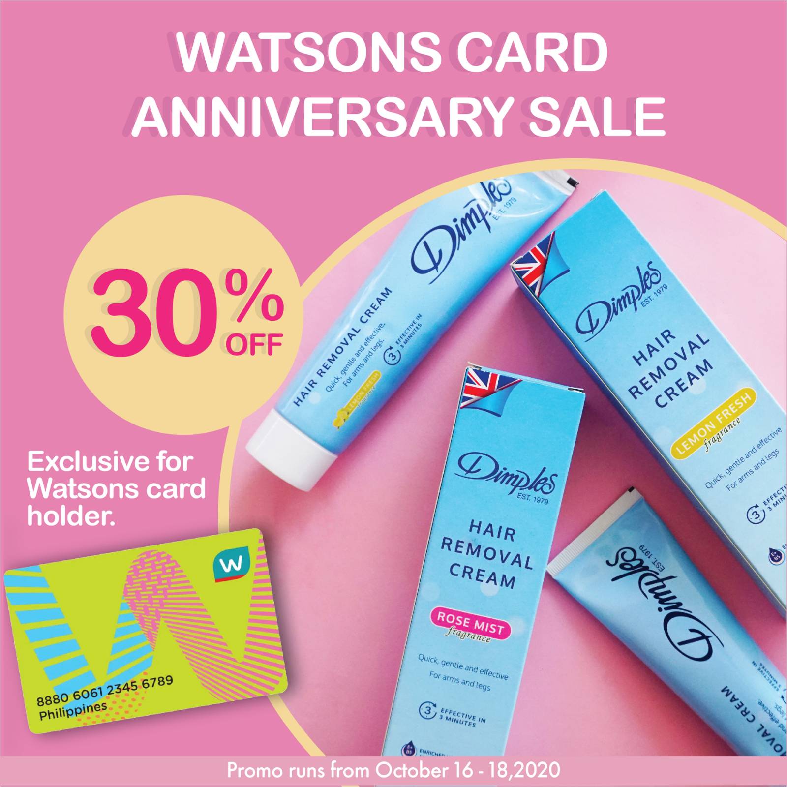 Dimples PH - It’s the Watsons Card Anniversary Sale! To...