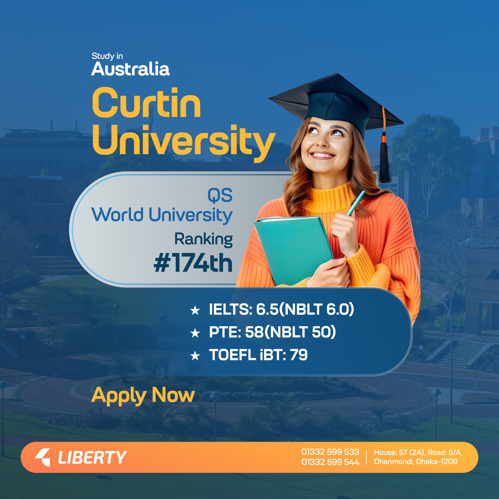 Liberty - 🟧 Study in Australia at Curtin University, proudly ranked ...