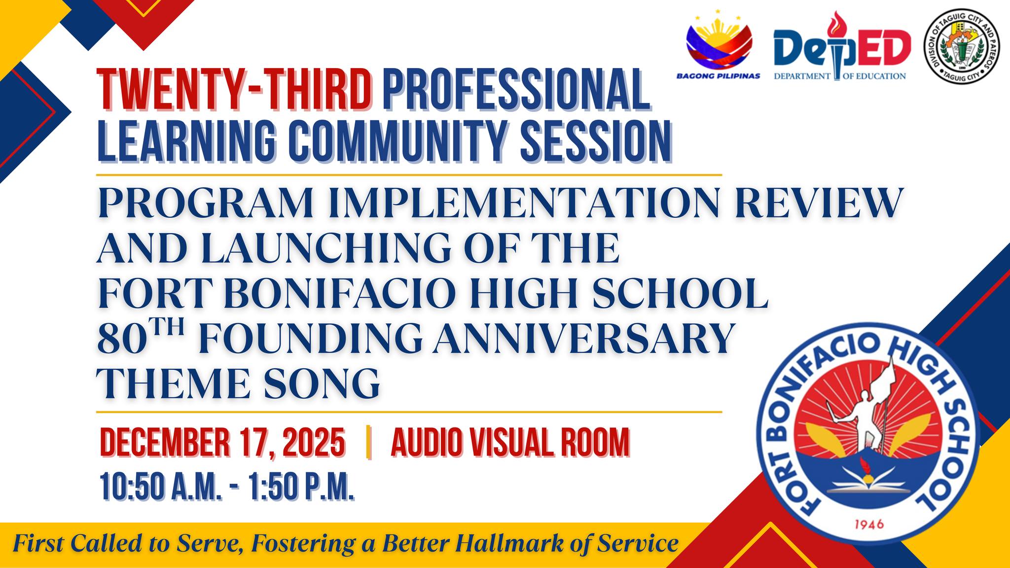 DepEd - FORT BONIFACIO HIGH SCHOOL TWENTY-THIRD PROFESSIONAL LEARNING ...