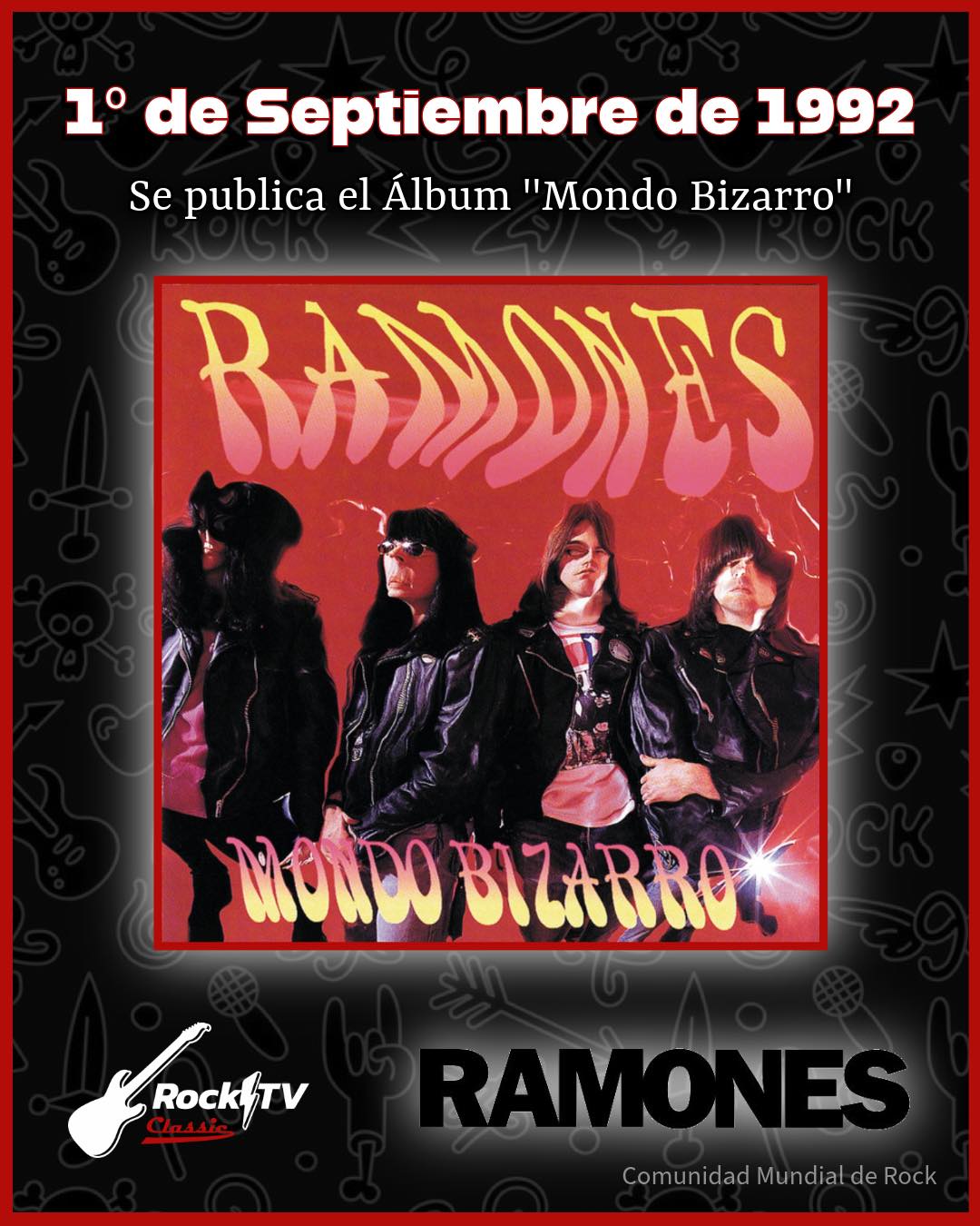 Rock - ★ 📆 Un día como hoy 1º de septiembre de 1992 💥 Ramones lanza su ...