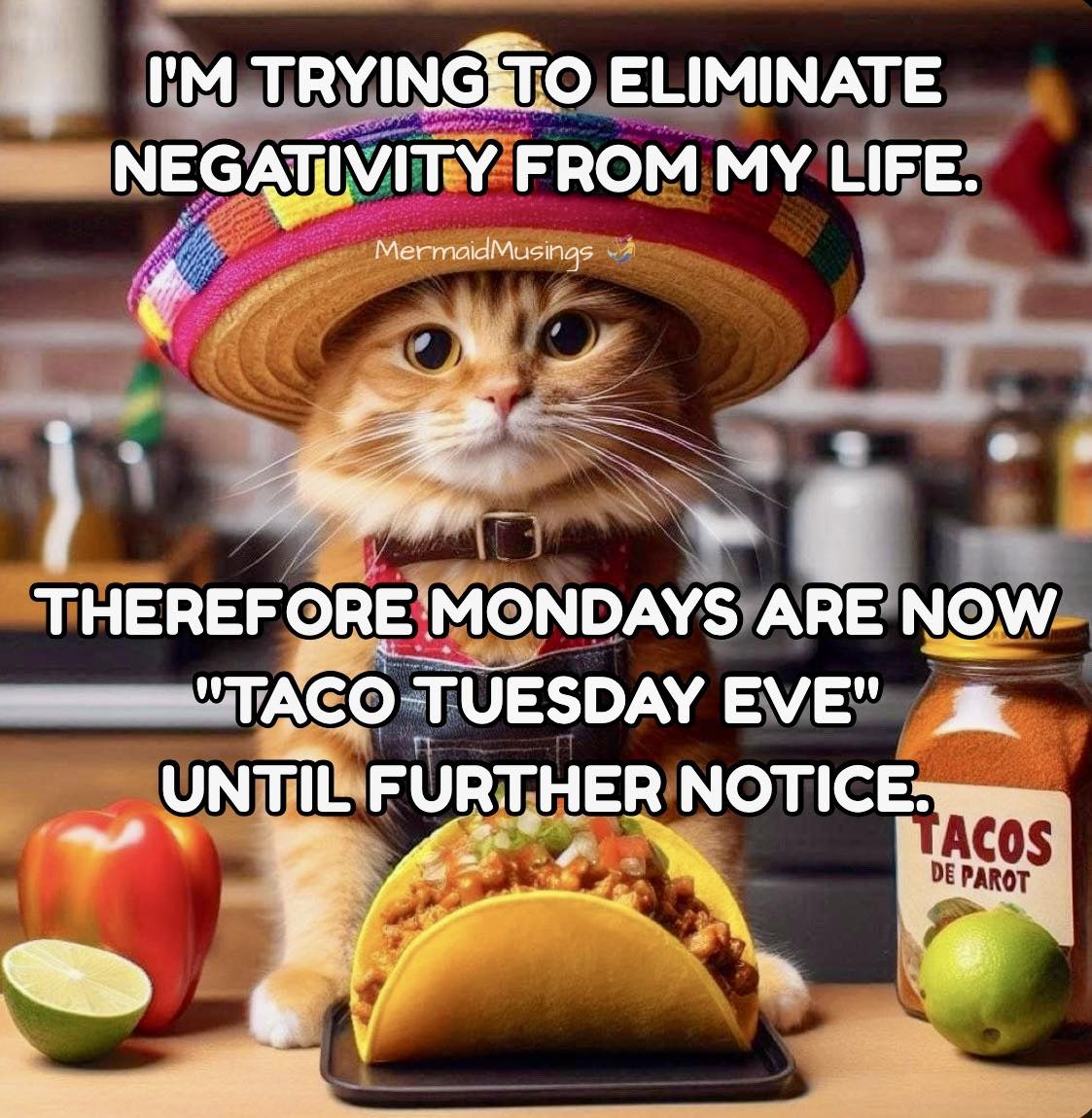 Mermaid Musings - #no #negativity #tacos #tacotuesdayeve... | Facebook