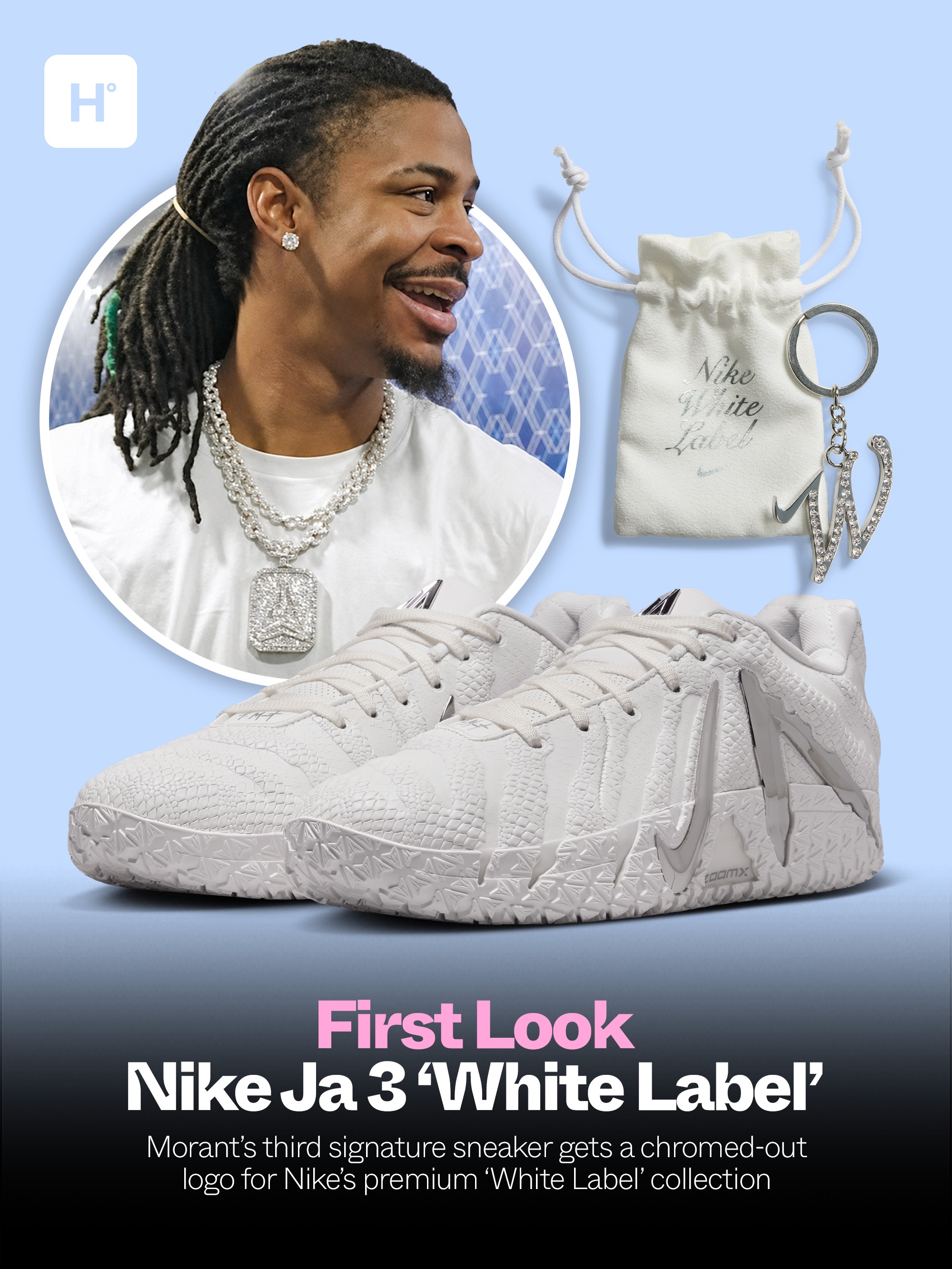 Ja Morant's Nike Ja 3 LX 'White Label' is cold 🥶 ❄️ The premium