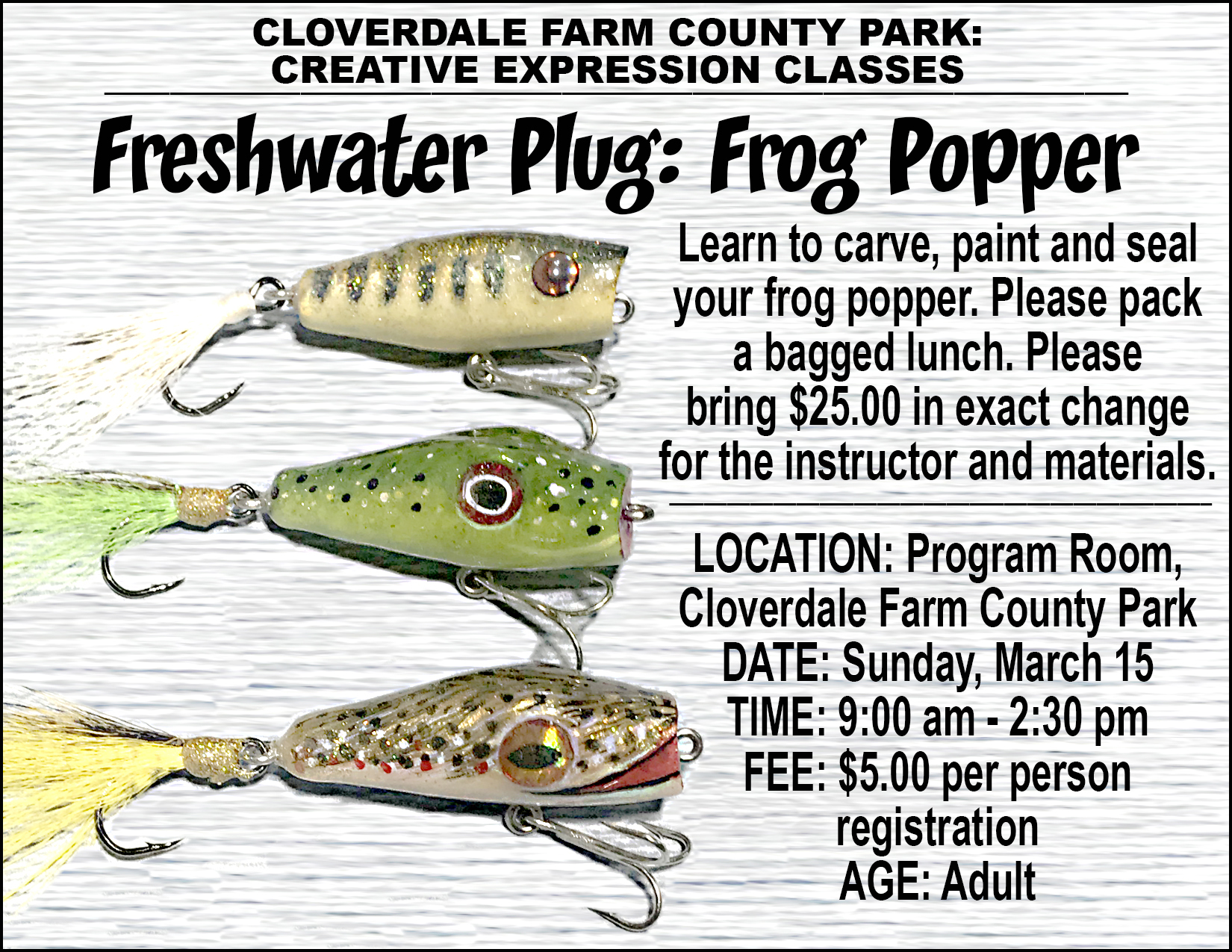 Freshwater Plug: Frog Popper Learn to carve, paint and seal your