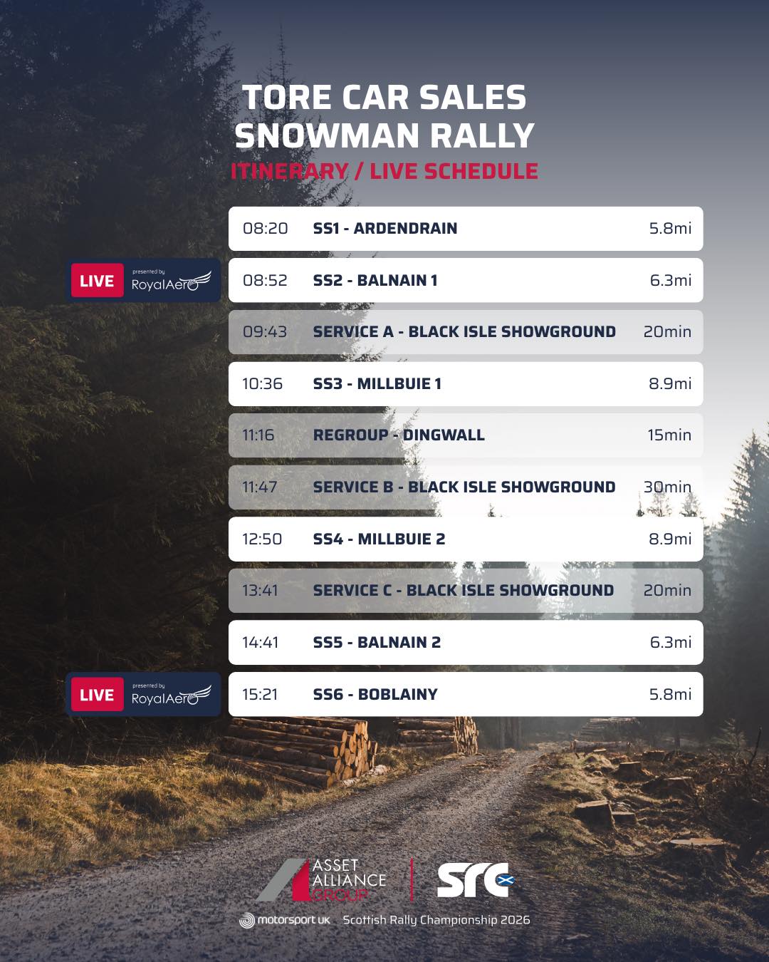 Scottish - 🔴 LIVE schedule for The Snowman Rally 👇 We will be ...
