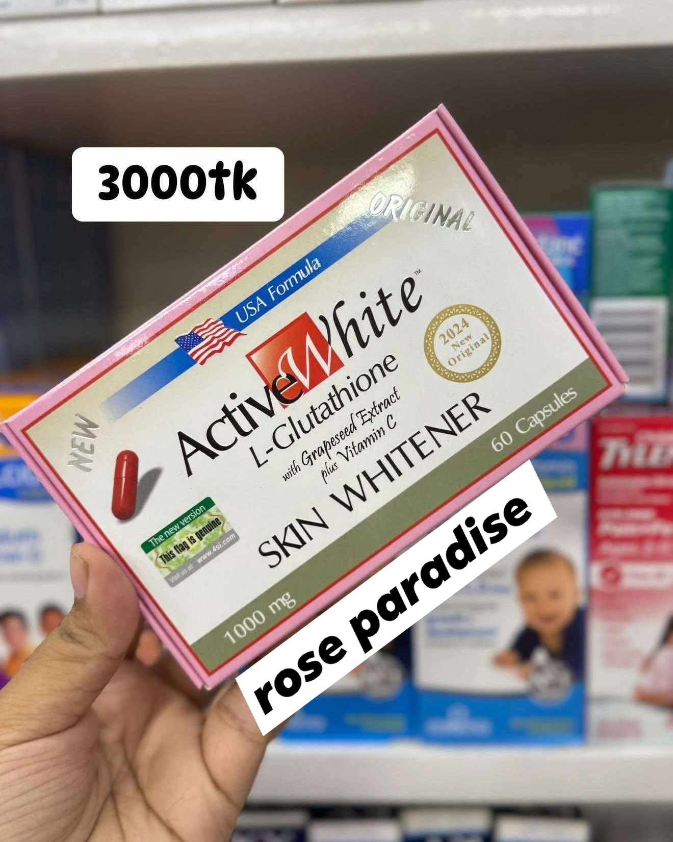 active white l glutathione with grapeseed extract plus vitamin c L-Glutathione SKIN WHITENER (With )✨ (অ্যাক্টিভ হোয়াইট এল-গ্লোটাথায়ন স্কিন হোয়াইটেনার ) Quantity:60 Capsule ☑️অ্যাক্টিভ হোয়াইট এল alle huidtypes