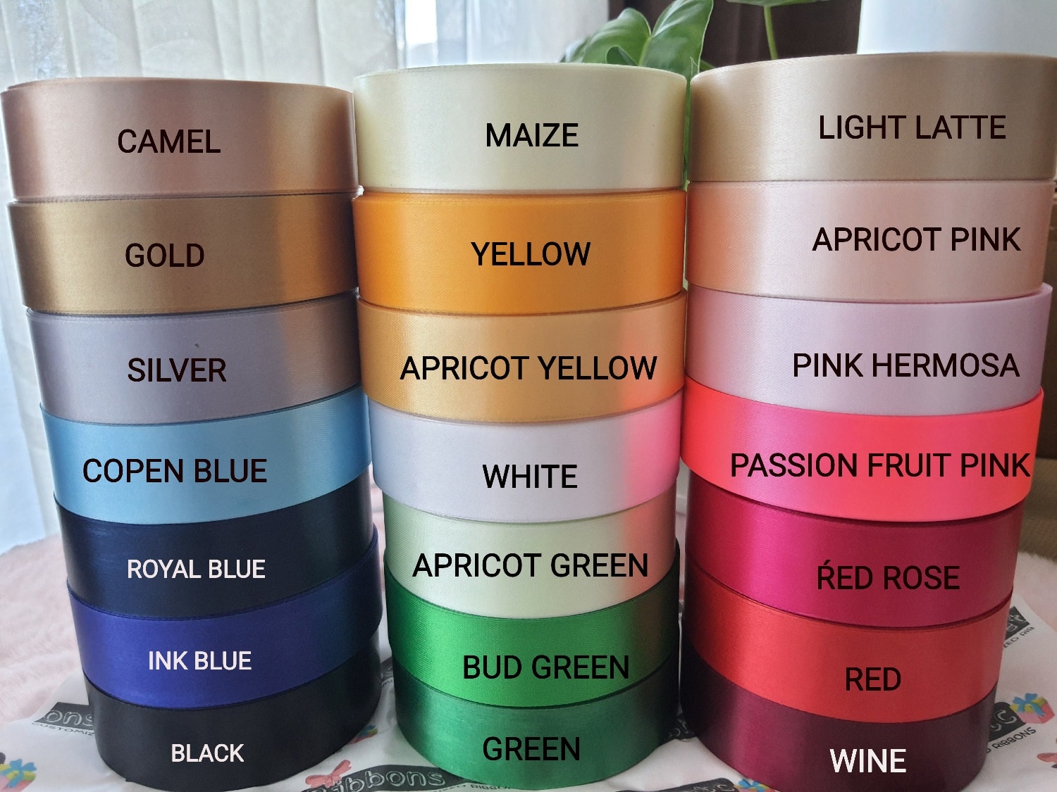 Ribbons etc - Our available ribbon colors as of JUNE 2022 🎀