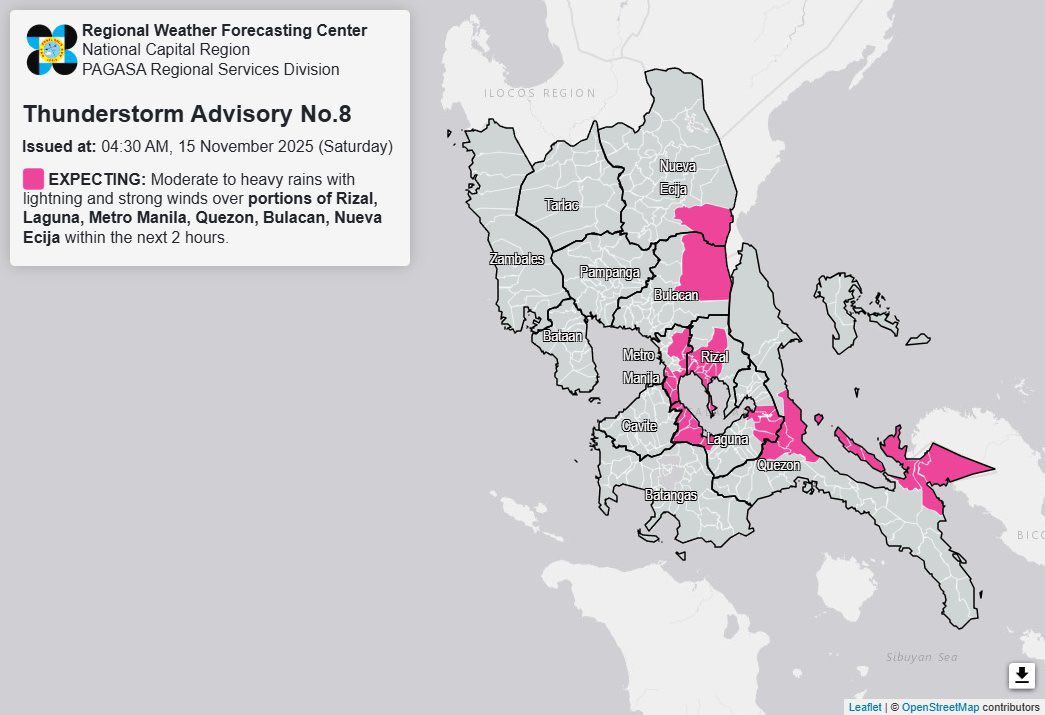 News5 - THUNDERSTORM ADVISORY Pinangangambahan ang moderate to heavy ...