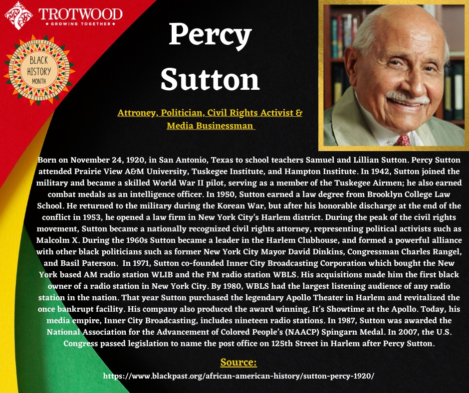 Black History Month Spotlight Percy... - City of Trotwood | Facebook