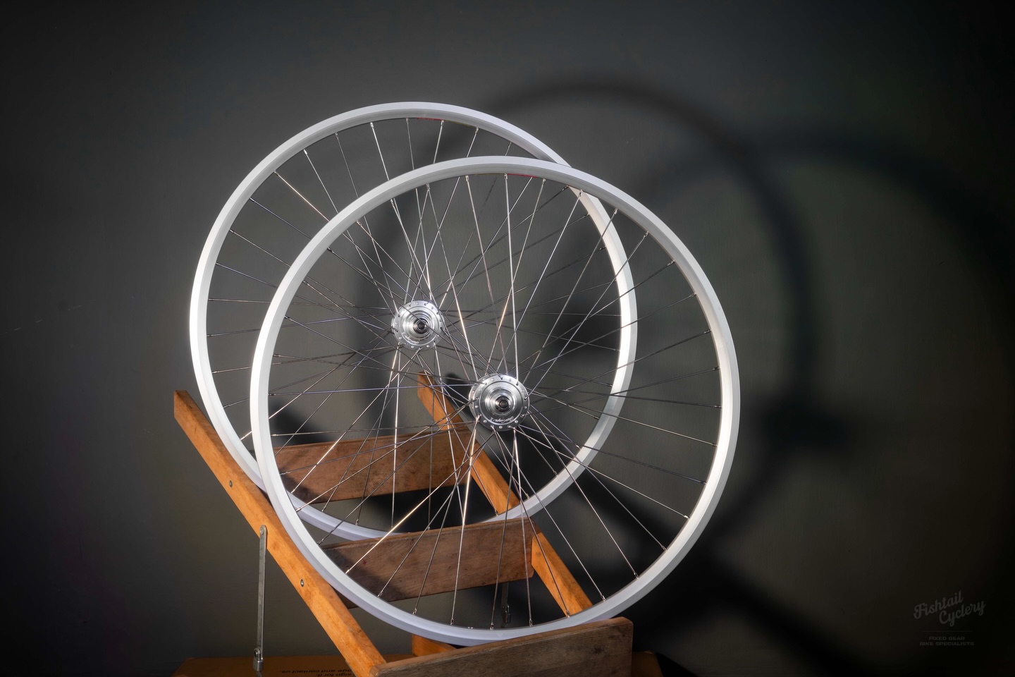 Araya AR-713 rims laced to Gran Compe II hubs with 36 chrome