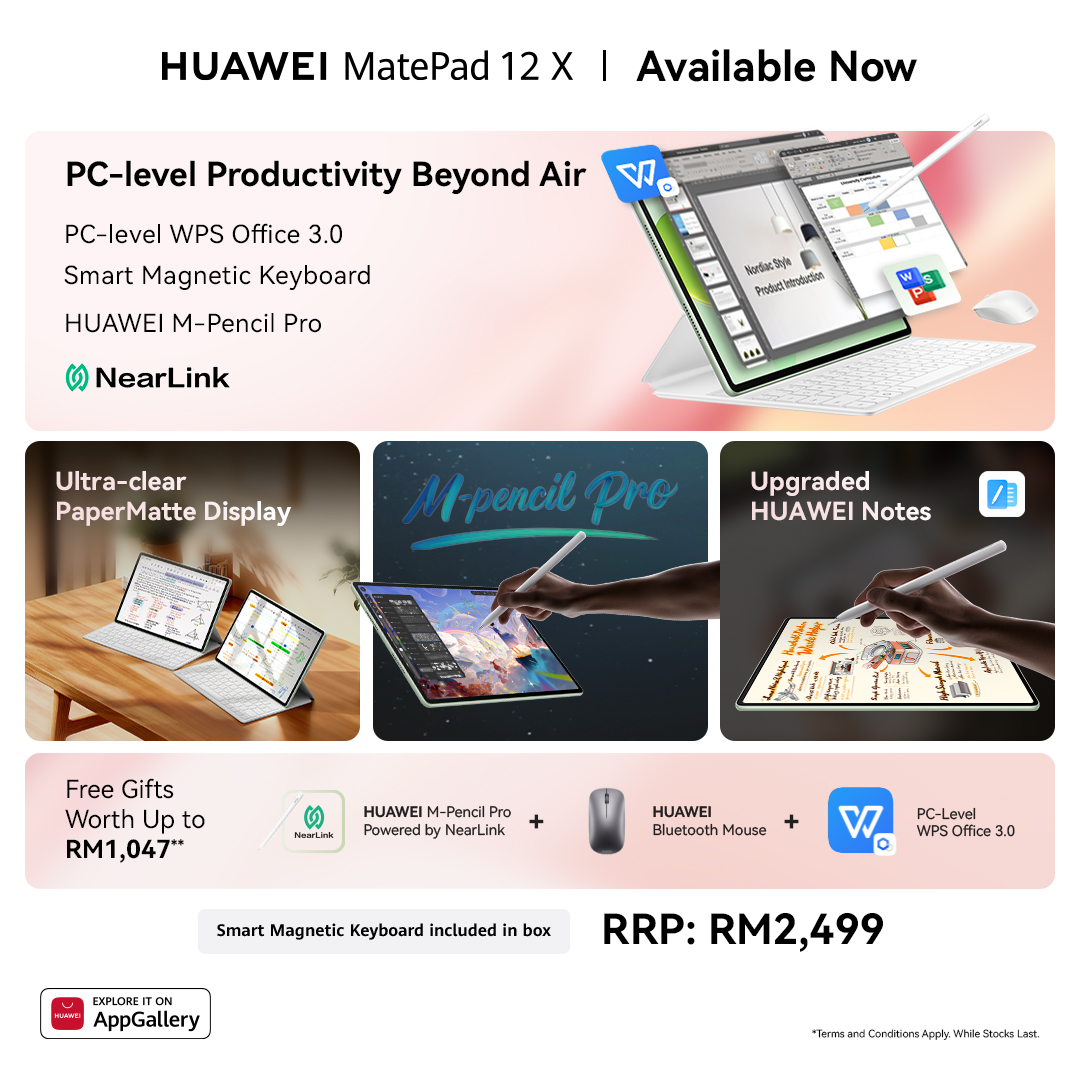 The all-new HUAWEI MatePad 12 X 2026 has arrived - designed to