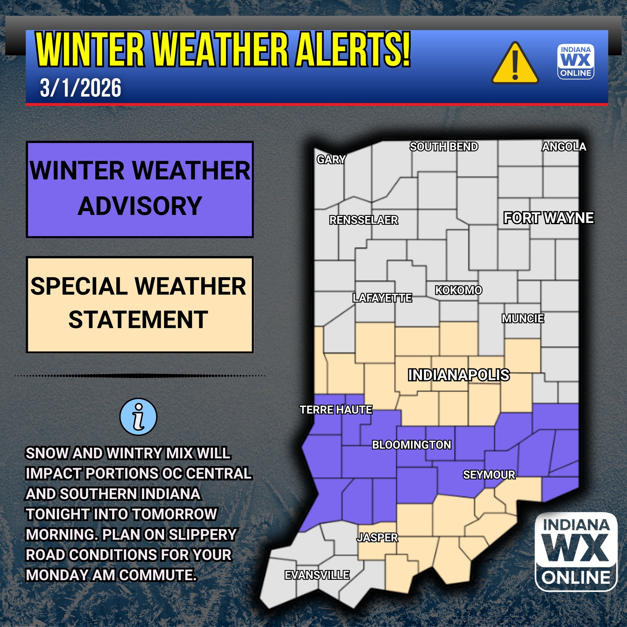 Indiana - **OUTDATED, SEE LATEST POST** ⚠️Winter weather advisories and ...