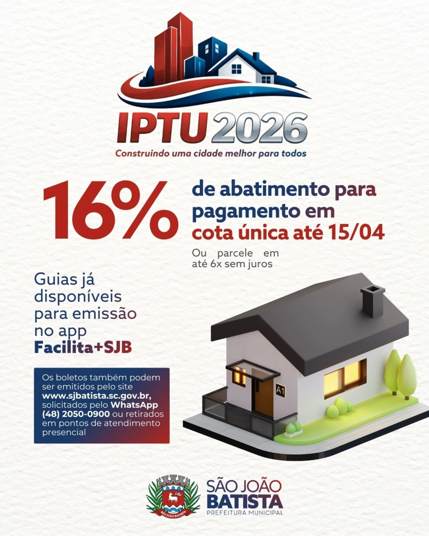 Prefeitura - IPTU 2026 🌆 | A administração municipal de São João ...