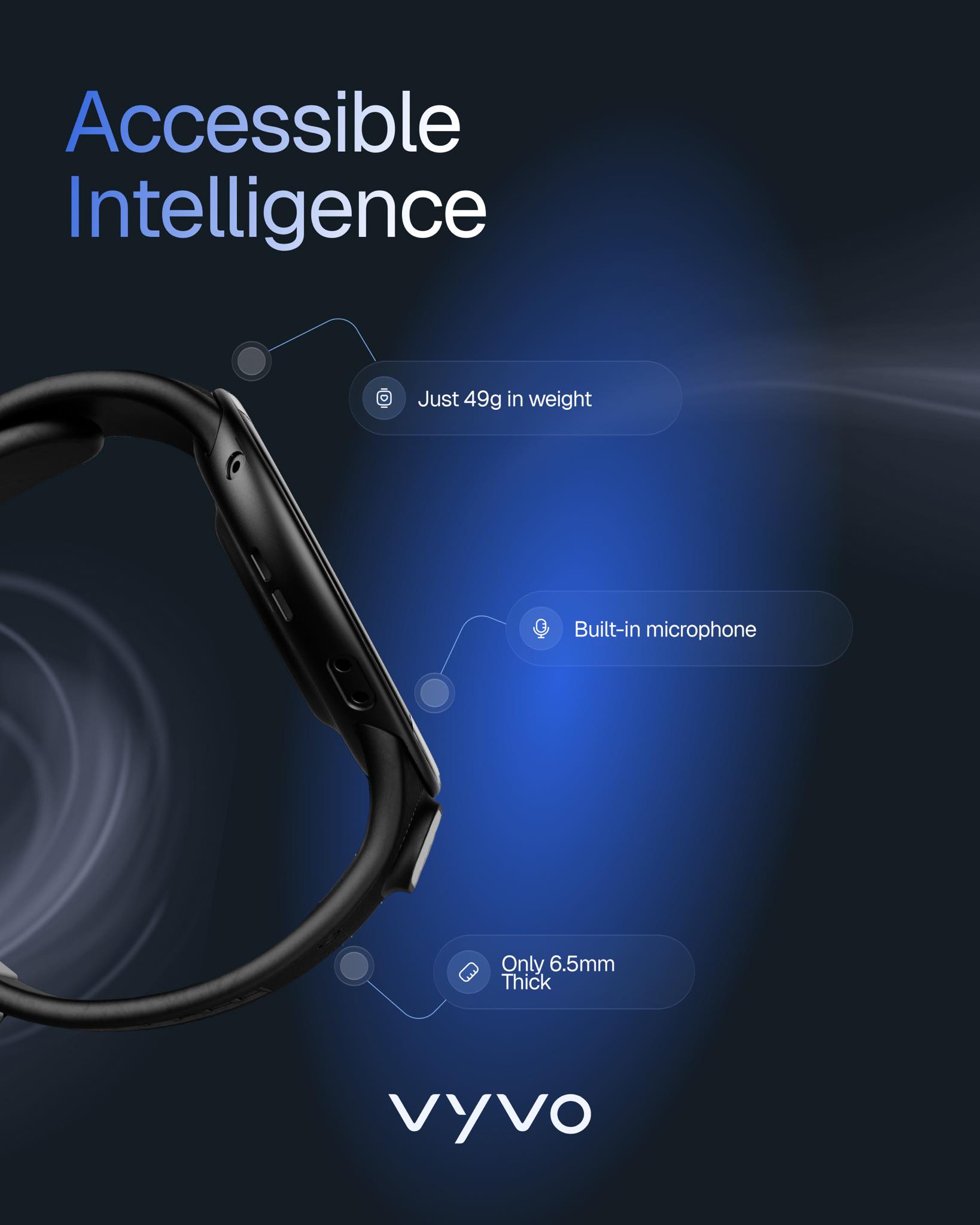 Accessible Intelligence. On your wrist. The Vyvo BioSense Watch 