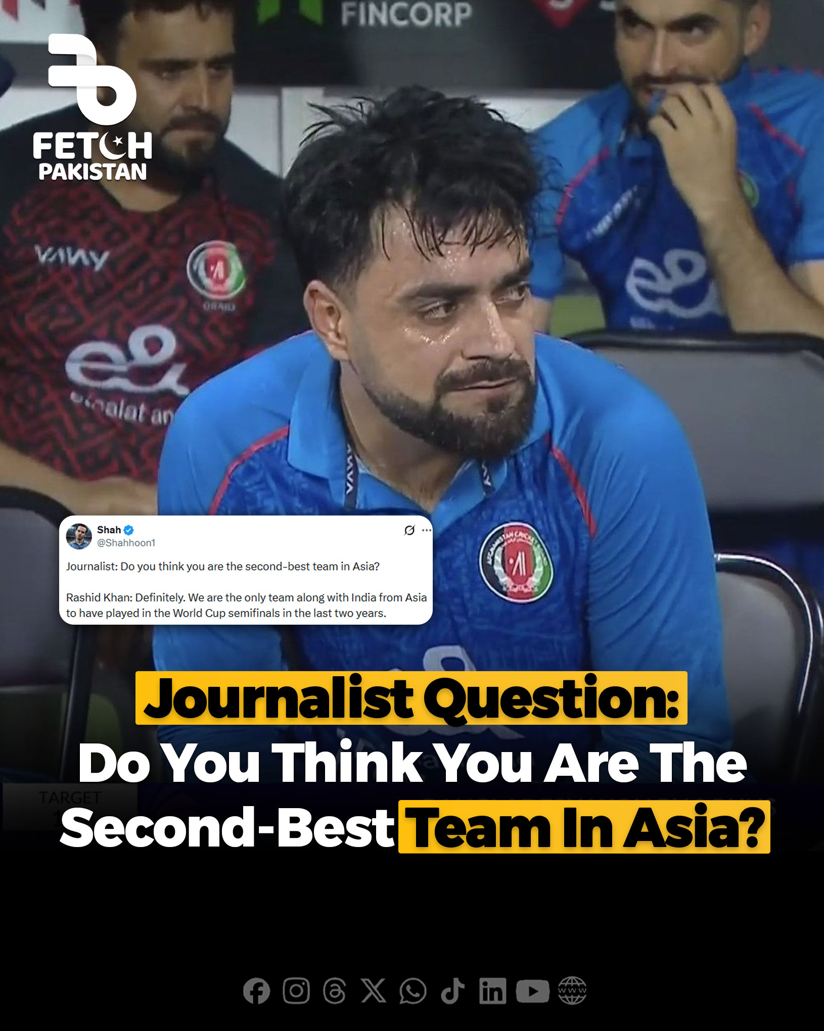 Fetch Pakistan - Rashid Khan responded confidently to a... | Facebook