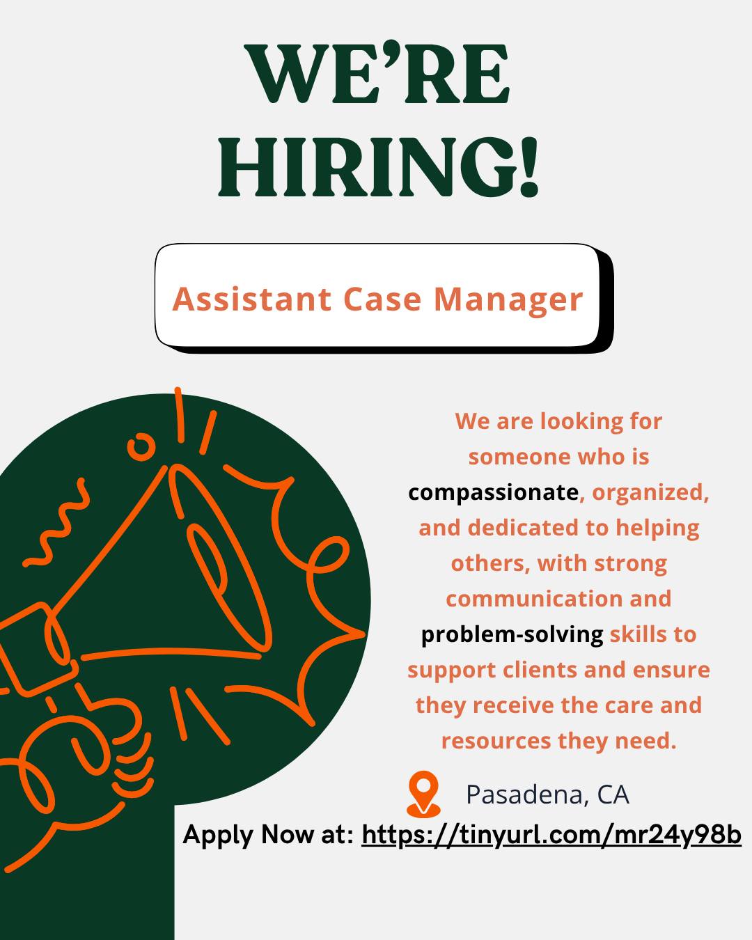 💼 Now Hiring: Assistant Case Manager –... - Work Onward - WOW | Facebook