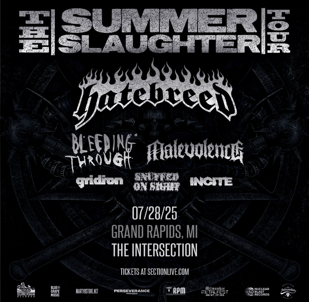 Summer Slaughter Tour 2025 lineup at Harpos Concert Theatre