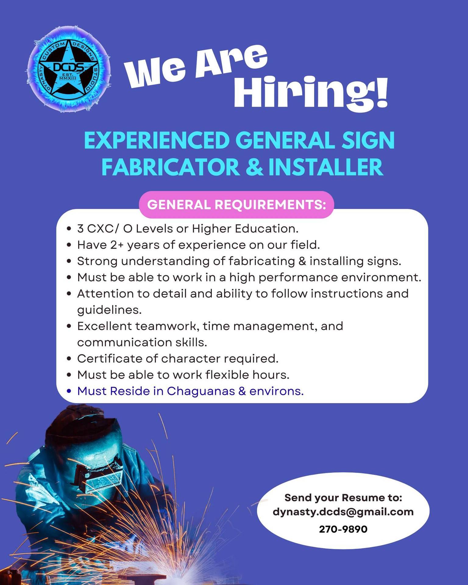 Dynasty - EXPERIENCE GENERAL SIGN FABRICATOR & INSTALLER WANTED. If you ...