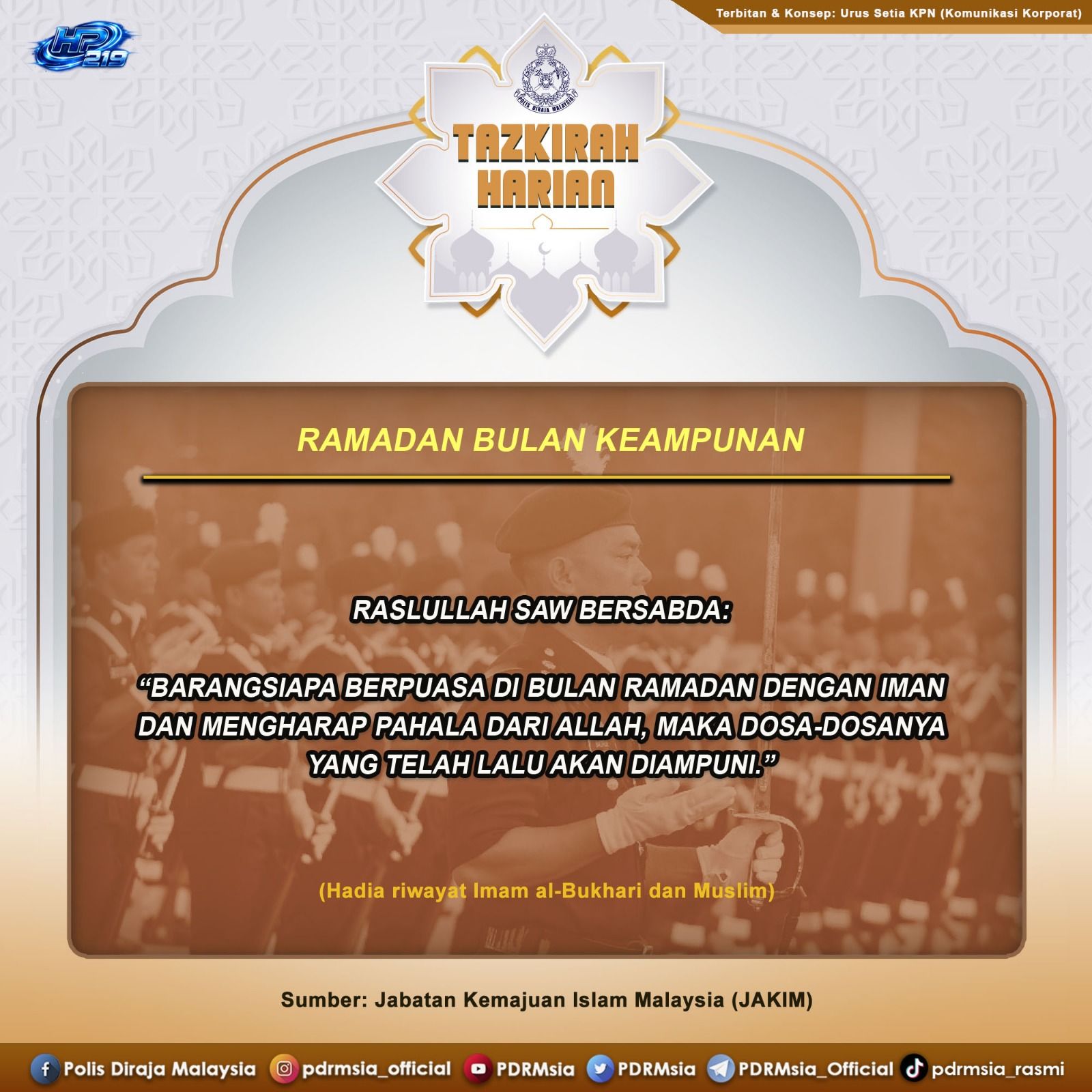 Polis - TAZKIRAH HARIAN: RAMADAN BULAN KEAMPUNAN Jangan lupa layari ...
