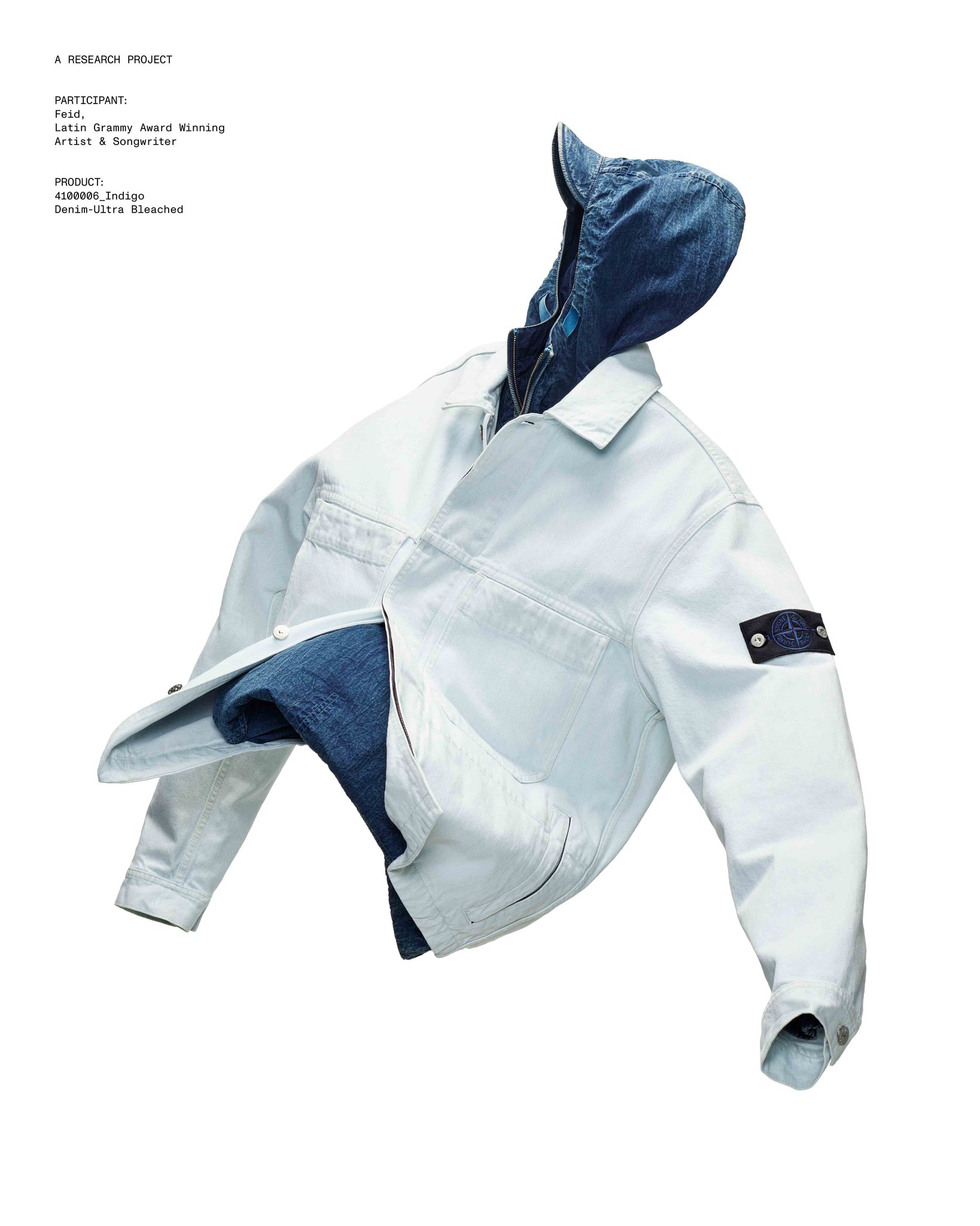 4100006 Indigo Denim-Ultra Bleached, a coach jacket made from 13.5