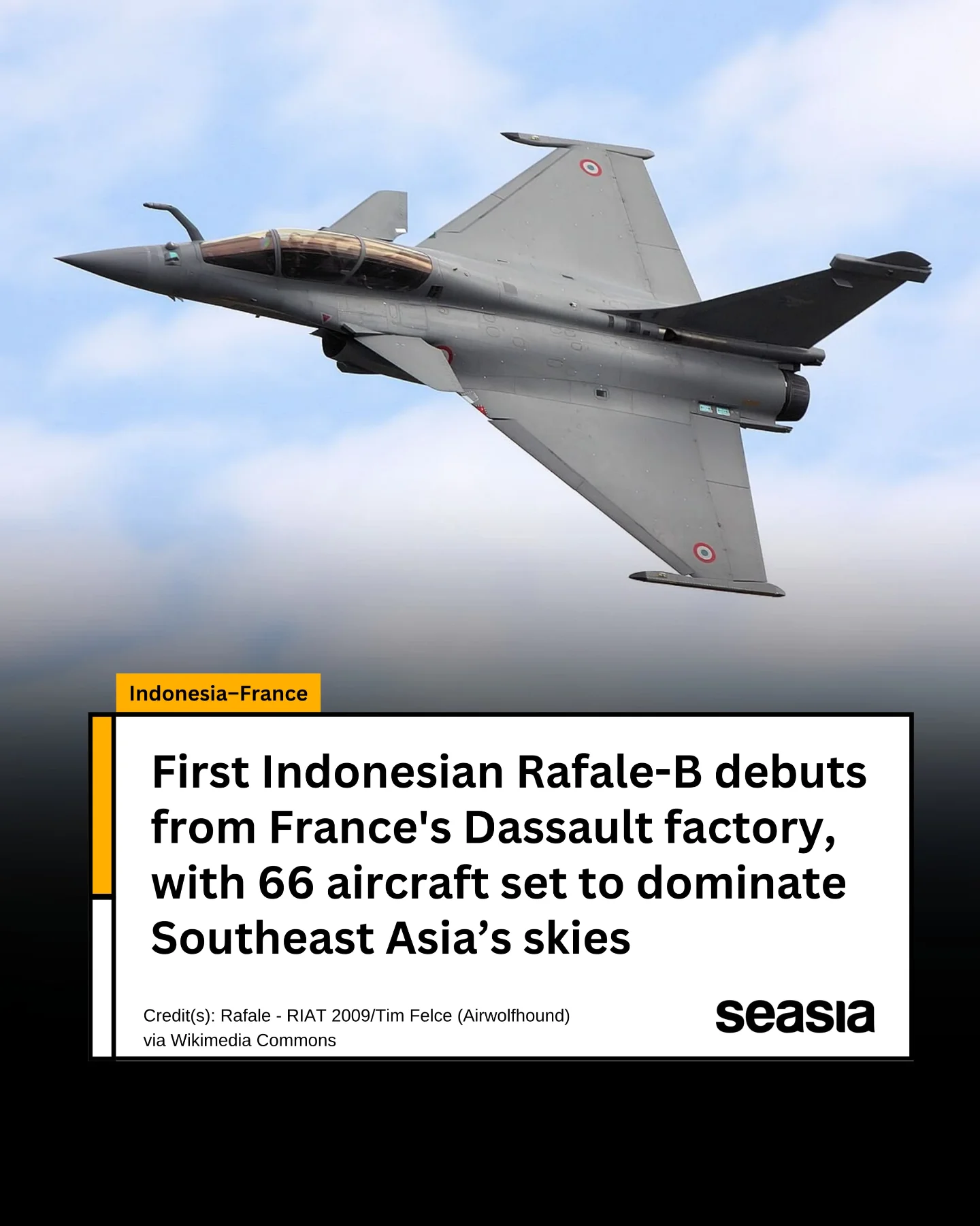 Seasia.co - 🇮🇩 🇫🇷 Indonesia's first Rafale-B fighter jet, bearing ...