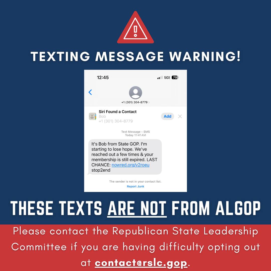 🚫 Those “State GOP” Texts... - Alabama Republican Party | Facebook